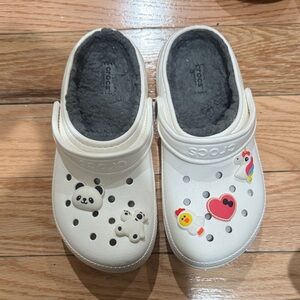 CROCS Kids' Cream Slippers with Fun Charms